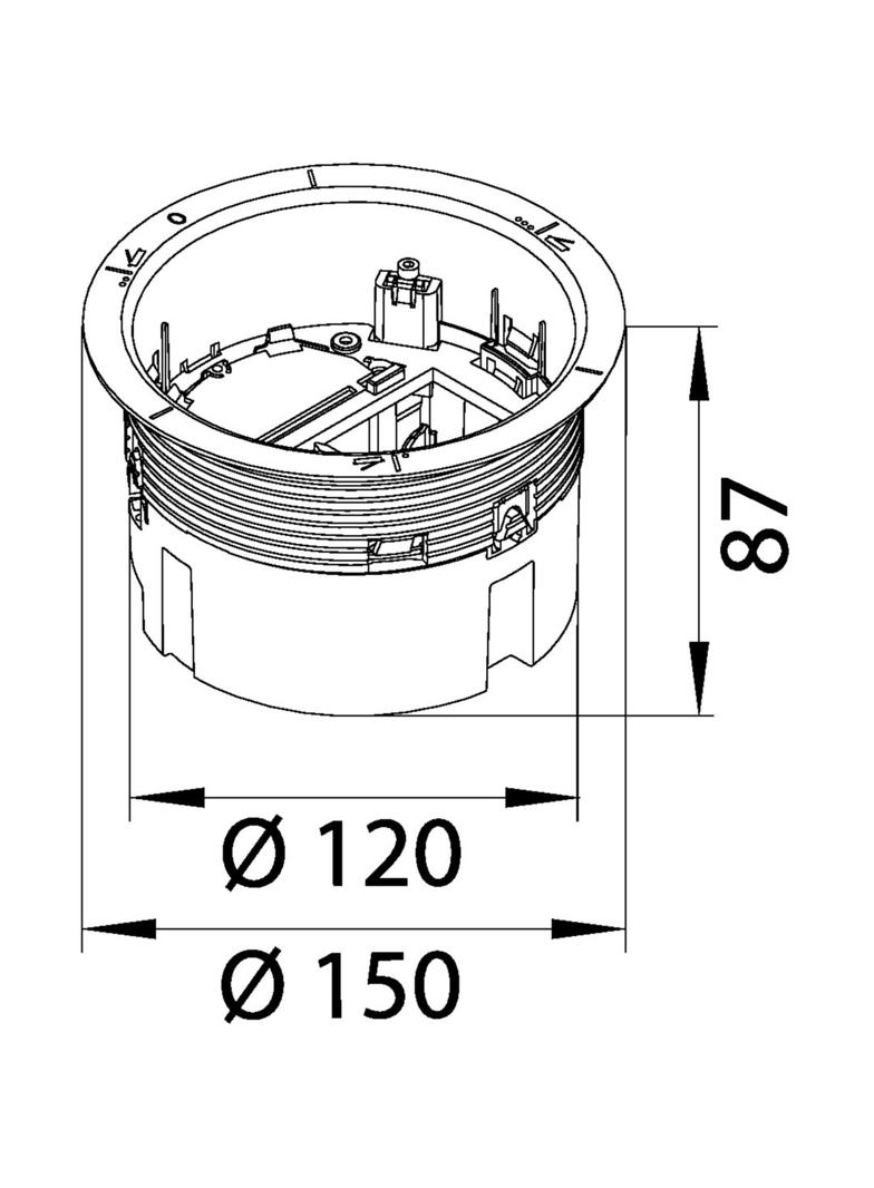 tehalit.VE-EE Puszka instalacyjna R02 do puszki podłogowej czarny