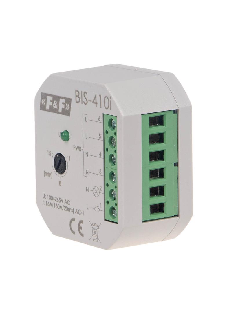 Przekaźnik bistabilny podtynkowy z wyłącznikiem czasowym do podświetlanych przycisków z przekaźnikiem inrush 160A/20ms BIS-410-LED F&F