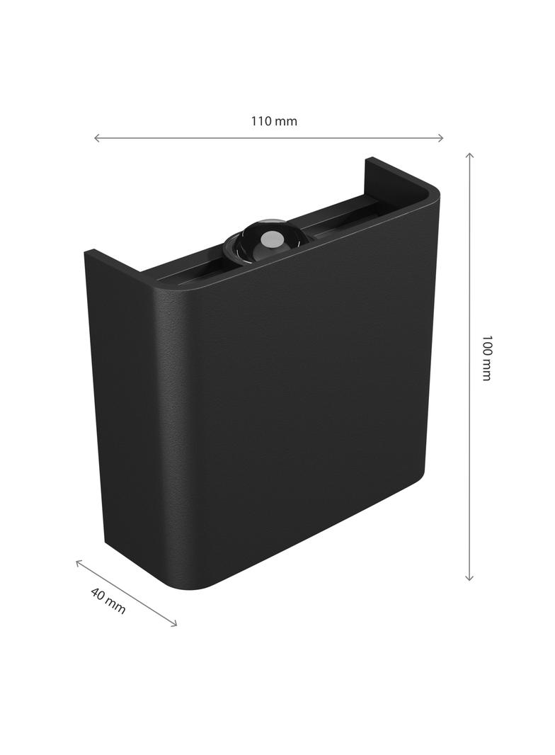 LUNARIX 1 KINKIET 2W CCT 230V IP54 RA90 110x100x40MM CZARNY, ŚWIECI GÓRA/DÓŁ