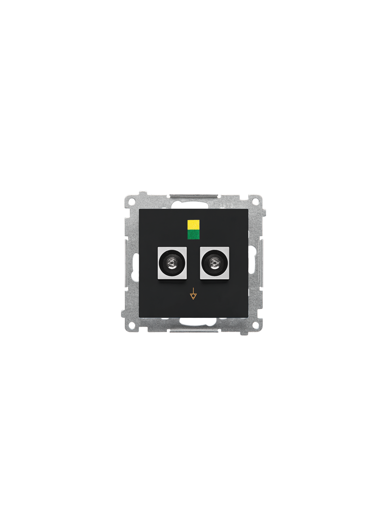 Simon 55 Gniazdo ekwipotencjalne podwójne Czarny mat