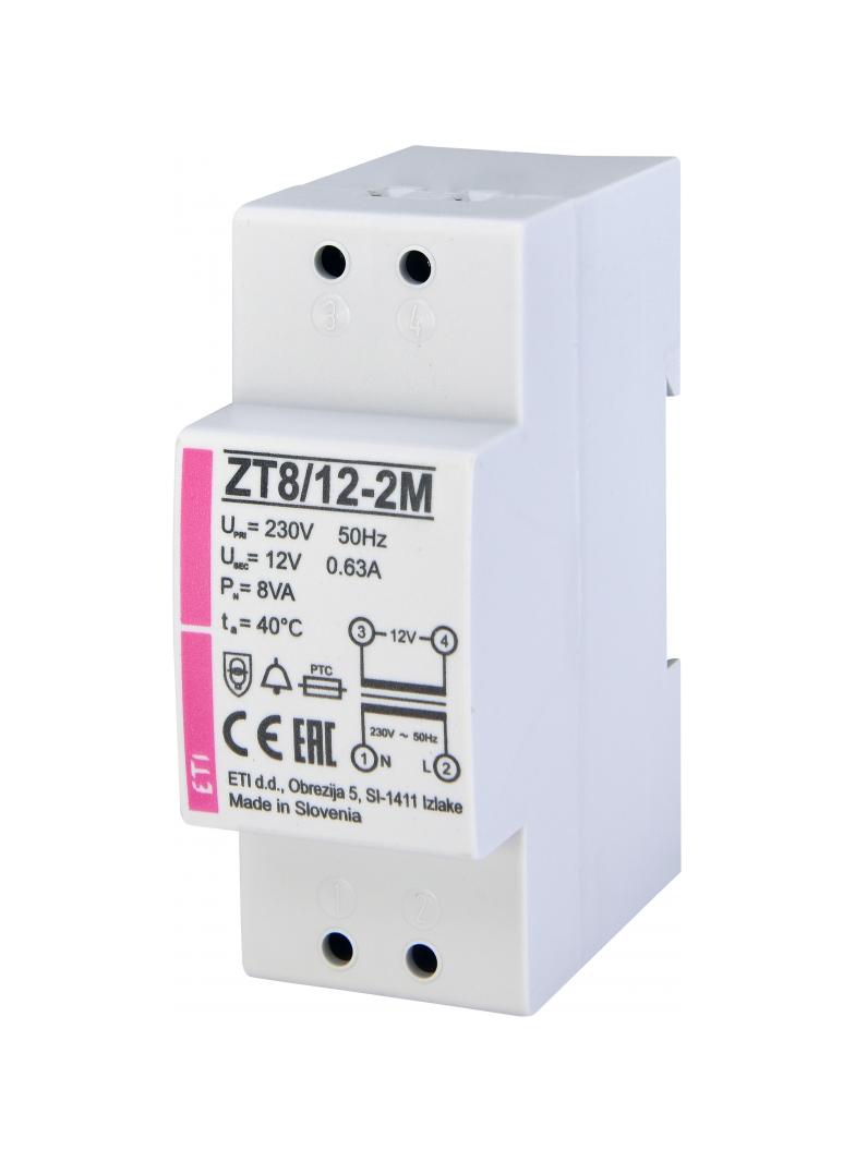 Transformator dzwonkowy 2p 230V/12V ZT 8/12-2M 002411011 ETI