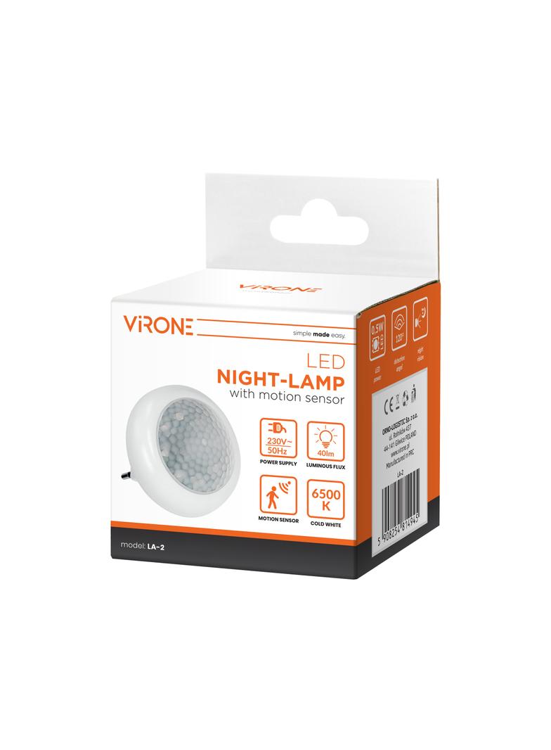 Lampka nocna LED z czujnikiem ruchu 120 stopni 8xLED biała LA-2 ORNO