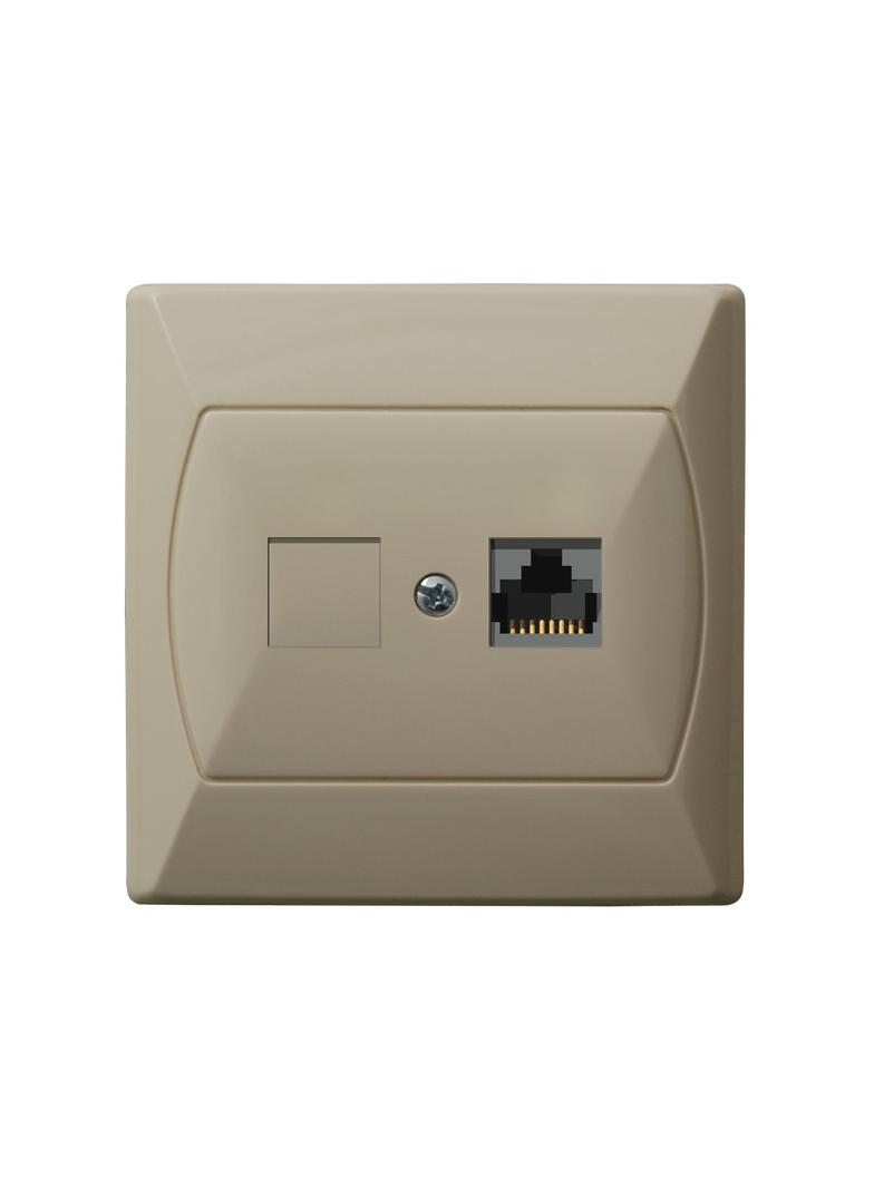 AKCENT Gniazdo komputerowe podwójne, kat. 5e FOREX - kolor beżowy