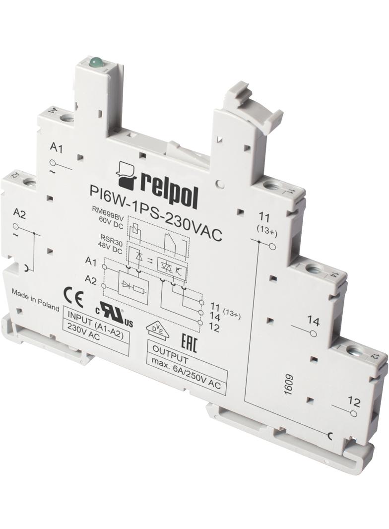 PI6W-1PS-230VAC/DC WEJŚCIE 230 V AC/DC 857150 RELPOL