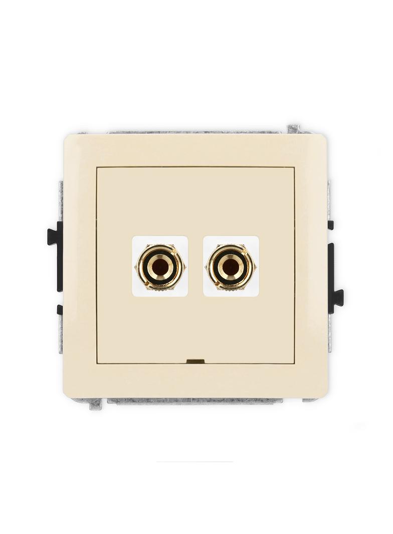 DECO Mechanizm gniazda głośnikowego pojedynczego, bez pola opisowego (typu banan - czerwony i czarny