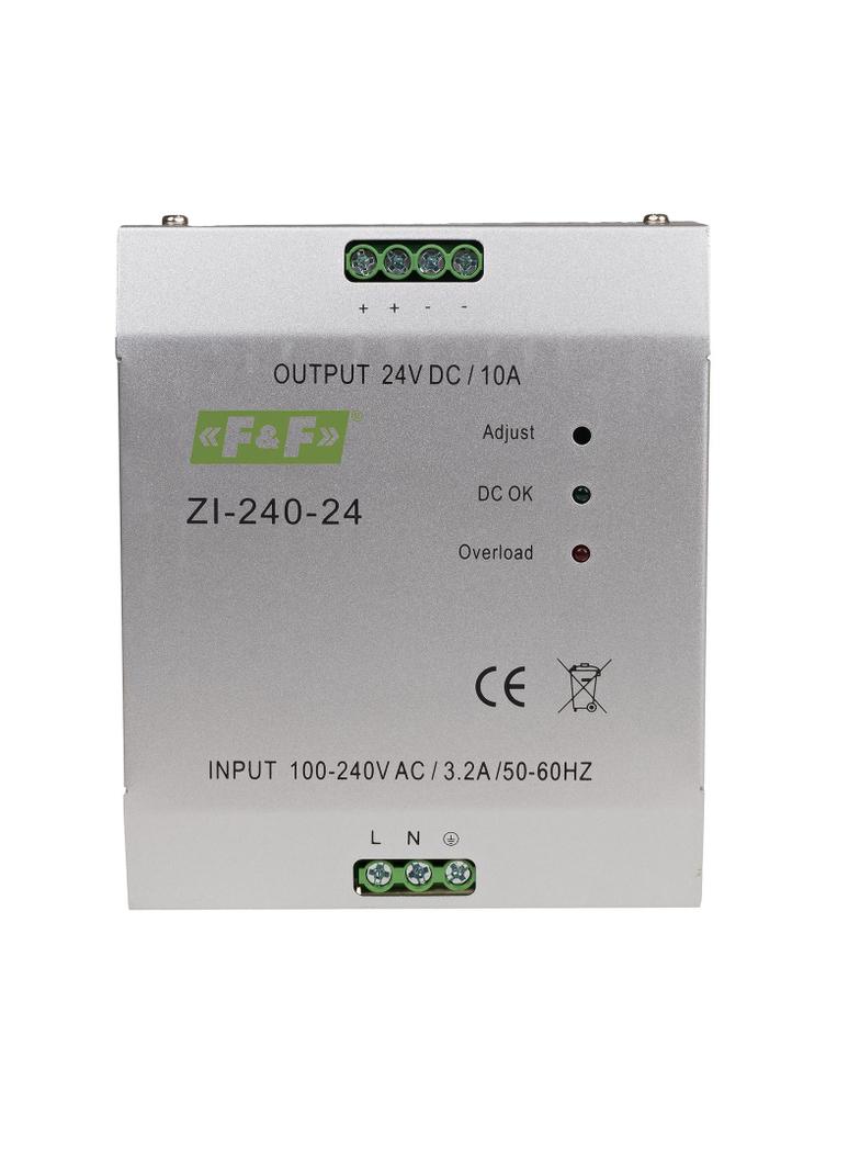 zasilacz impulsowy przemysłowy nap. wej. 90÷264V AC/120÷370V DC, P=240W nap. Wyj. 24V DC