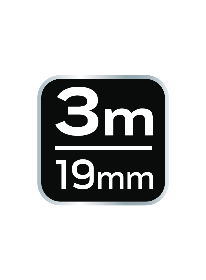Miara zwijana stalowa 3 m x 19 mm, magnes
