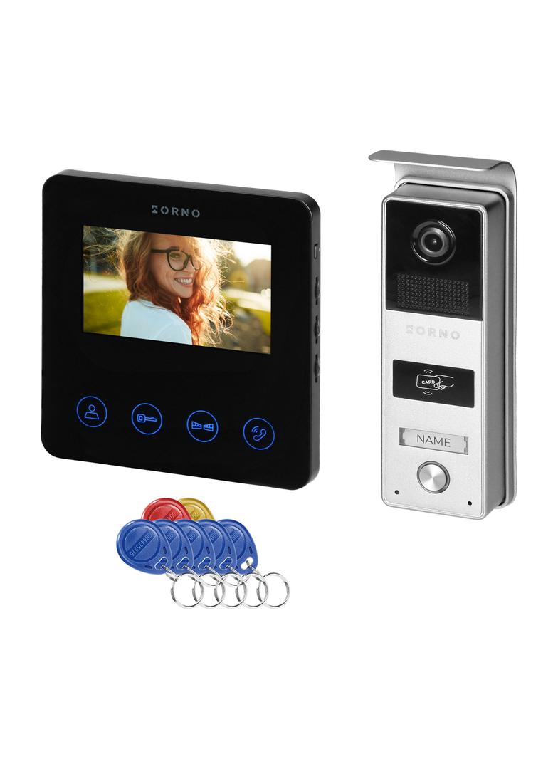 Zestaw wideodomofonowy bezsłuchawkowy monitor 4,3'' LCD z czytnikiem kart i breloków ORNO