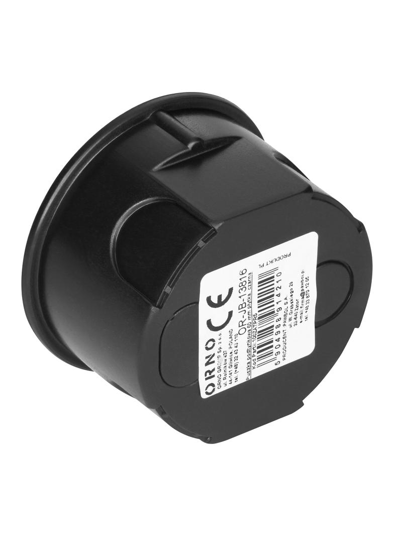 Puszka podtynkowa 60 mm płytka, czarna