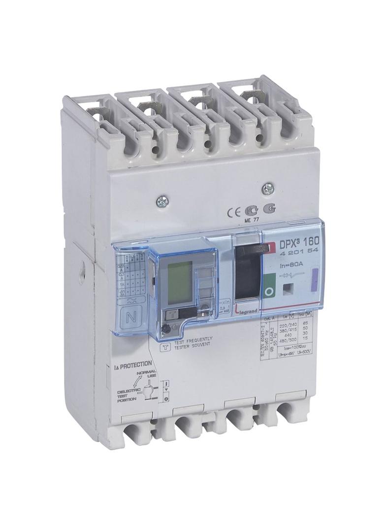 Wyłącznik DPX3 160 Z Zab. R-Pr. 4P 80A 50Ka 420154 LEGRAND