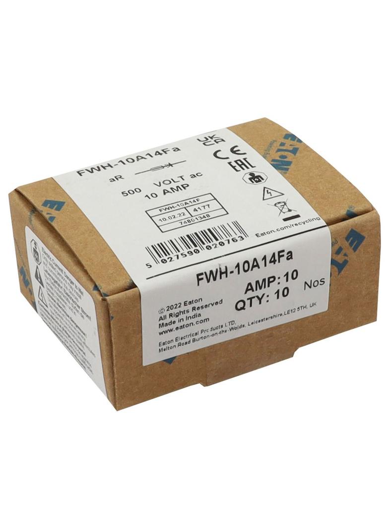 10A 500V AC UL 14x51mm FERRULE FUSE Wkładka szybka 10A AC 500V 14x51 mm aR UL FWH-10A14F EATON