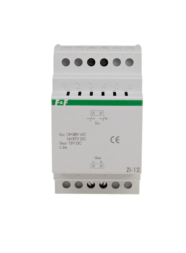 Stabilizator impulsowy 12V DC 12-28V AC / 16-37V DC 3A 3A ZI-12 F&F