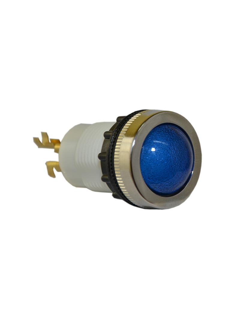 Lampka D22MSB 24V-230V metalowa niebieska