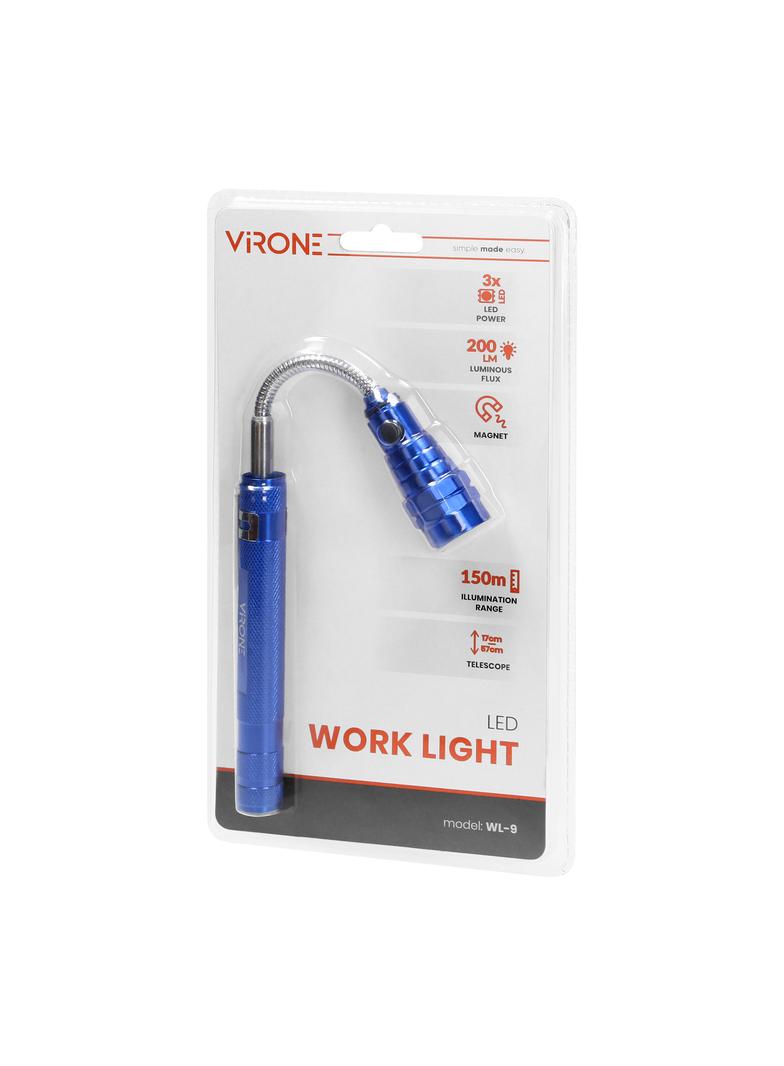 Latarka teleskopowa 17-57 cm, 3 LED, 4 x LR44, wyginana głowica, magnes WL-9 ORNO