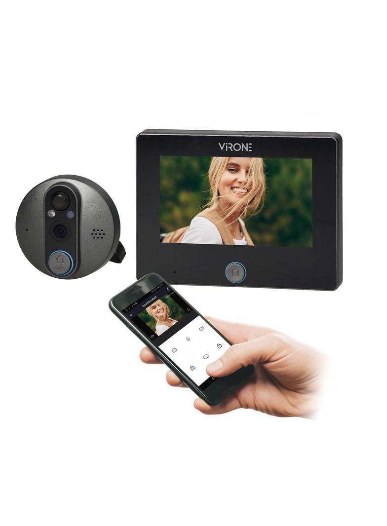 Elektroniczny wizjer do drzwi 4,3 HD z WiFi + Tuya z funkcją nagrywania na kartę microSD czujniki DV