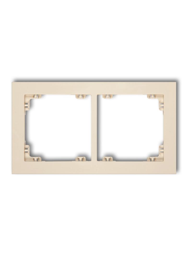 DECO Ramka uniwersalna podwójna z tworzywa beżowa