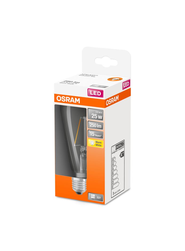 Lampa LED, klasyczny kształt bańki Edison 3W 827 230V szkło przezroczyste E27