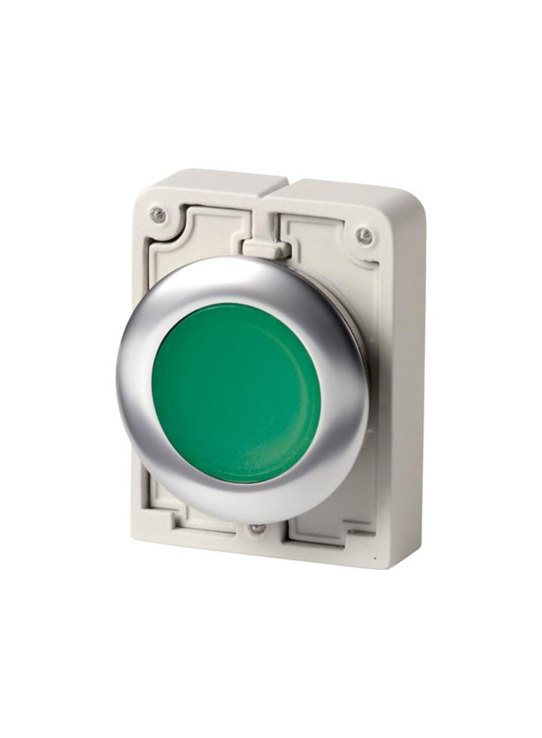M30I-FDRL-G Przycisk podświetlany 30mm płaski bez samopowrotu zielony stal nierdzewna 188027 EATON