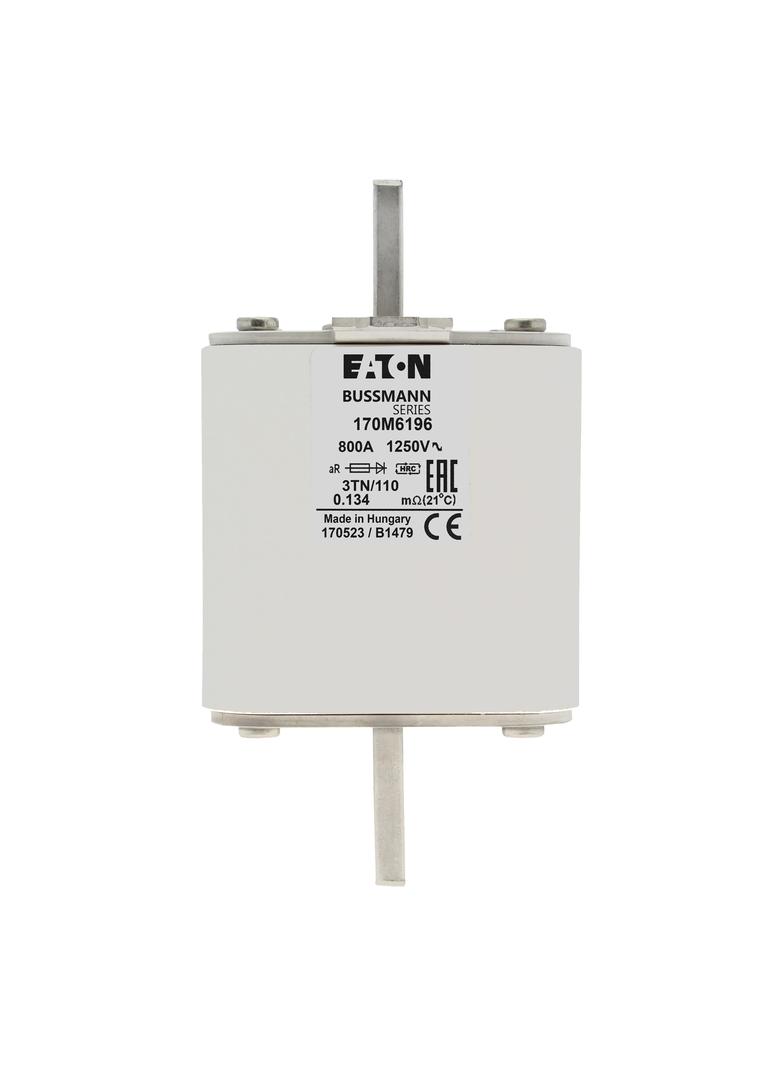 FUSE 800A 1250V 3TN/110 AR Wkładka szybka 800A AC 1250V rozmiar 3 76x90x139 mm aR DIN IEC, 170M6196