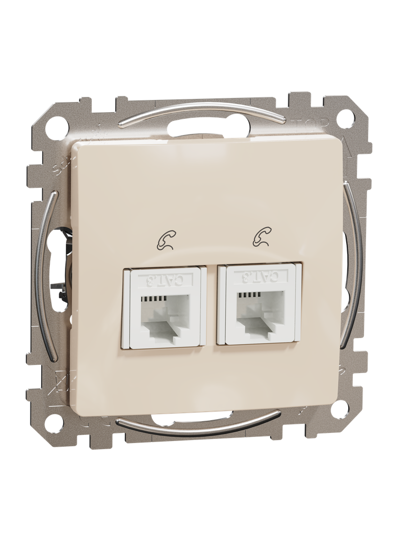 Sedna Design & Elements Gniazdo telefoniczne podwójne RJ11 beżowy SDD112492 SCHNEIDER