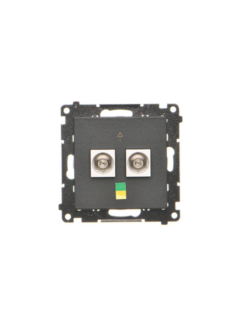 Simon 55 Gniazdo ekwipotencjalne podwójne Czarny mat