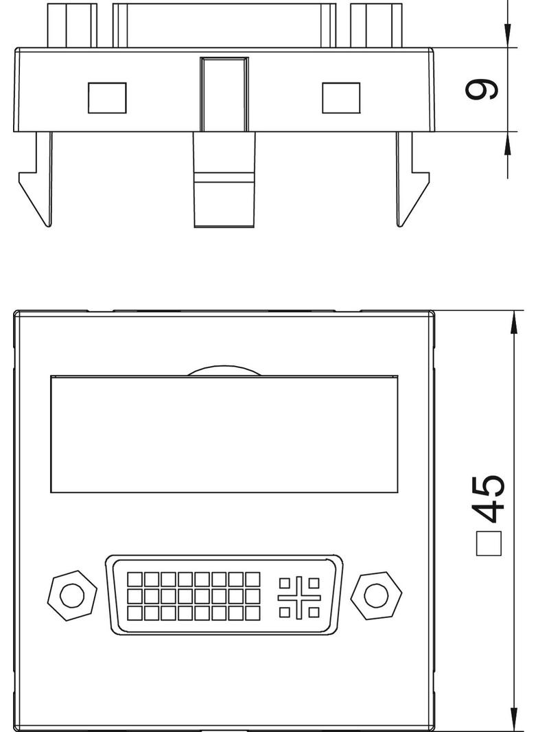 MTG-DVI F RW1, Wspornik multimedia DVI z kbl., gn.-gn.