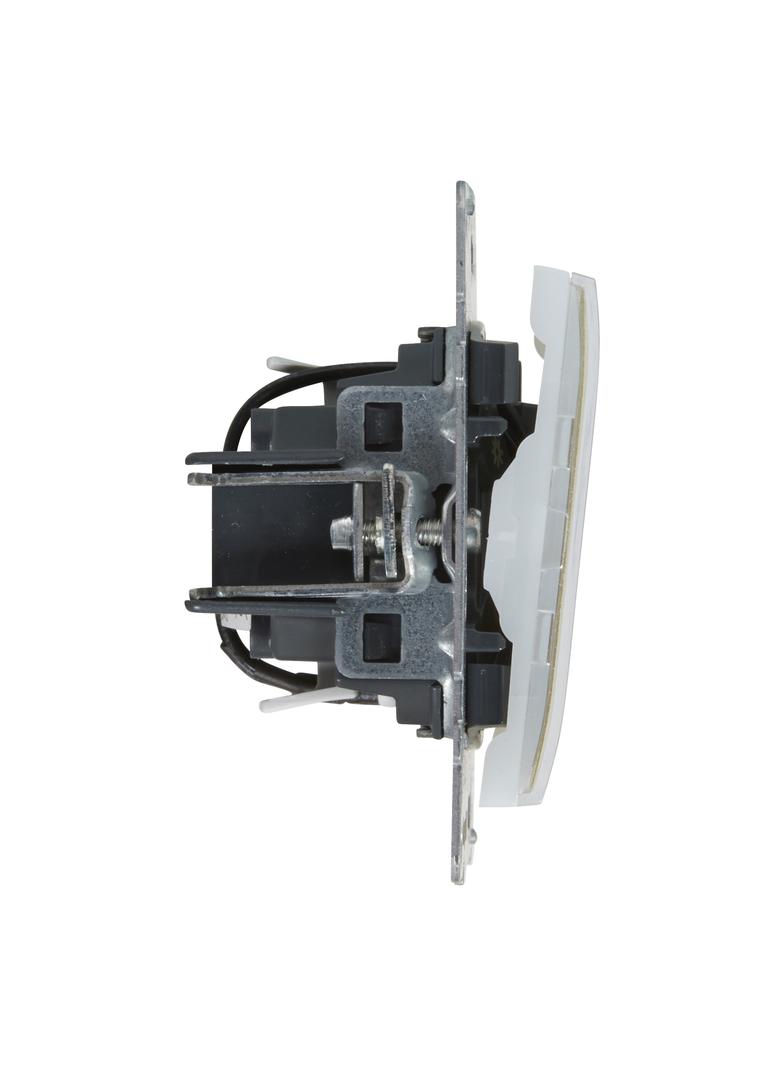 SUNO - Przycisk pojedynczy z podświetleniem - 6 A - 250 V~ - zaciski automatyczne, Biały, Legrand