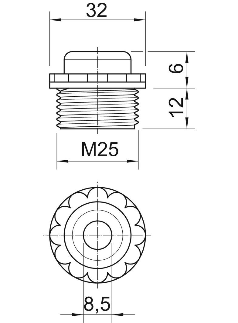 90 M, ZAŚLEPKI OTWARTE M25 J.SZ.