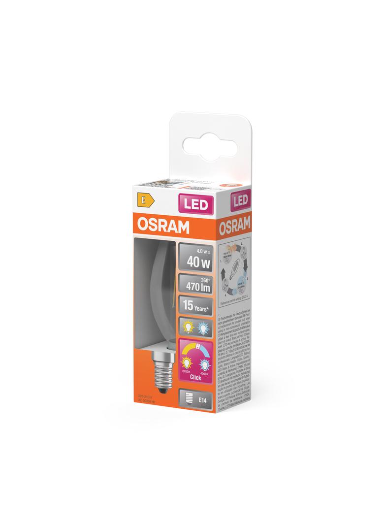 Lampa LED STAR+ non-dim CL B40 Act&Rel FILAMENT 4W 827 E14