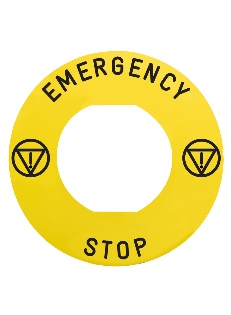 Harmony XB4 Etykieta z oznakowaniem O60 dla przycisków bezpieczeństwa EMERGENCY STOP/logo ISO13850