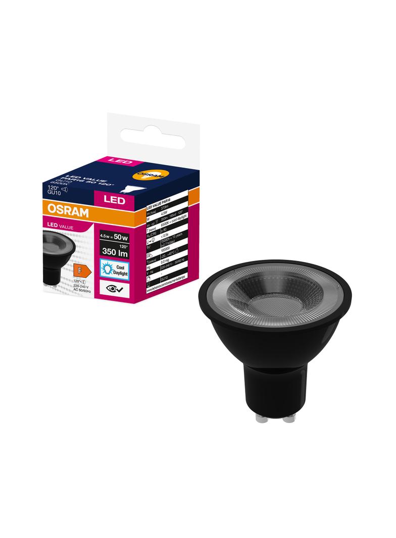 LED VALUE PAR16 50 120 4,5W 865 230V GU10 BK LEDVANCE