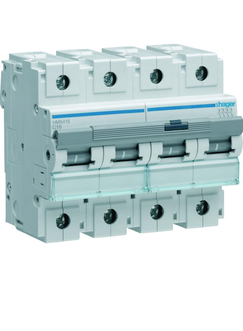 MCB Wyłącznik nadprądowy 50kA 4P C16A HMX416 HAGER