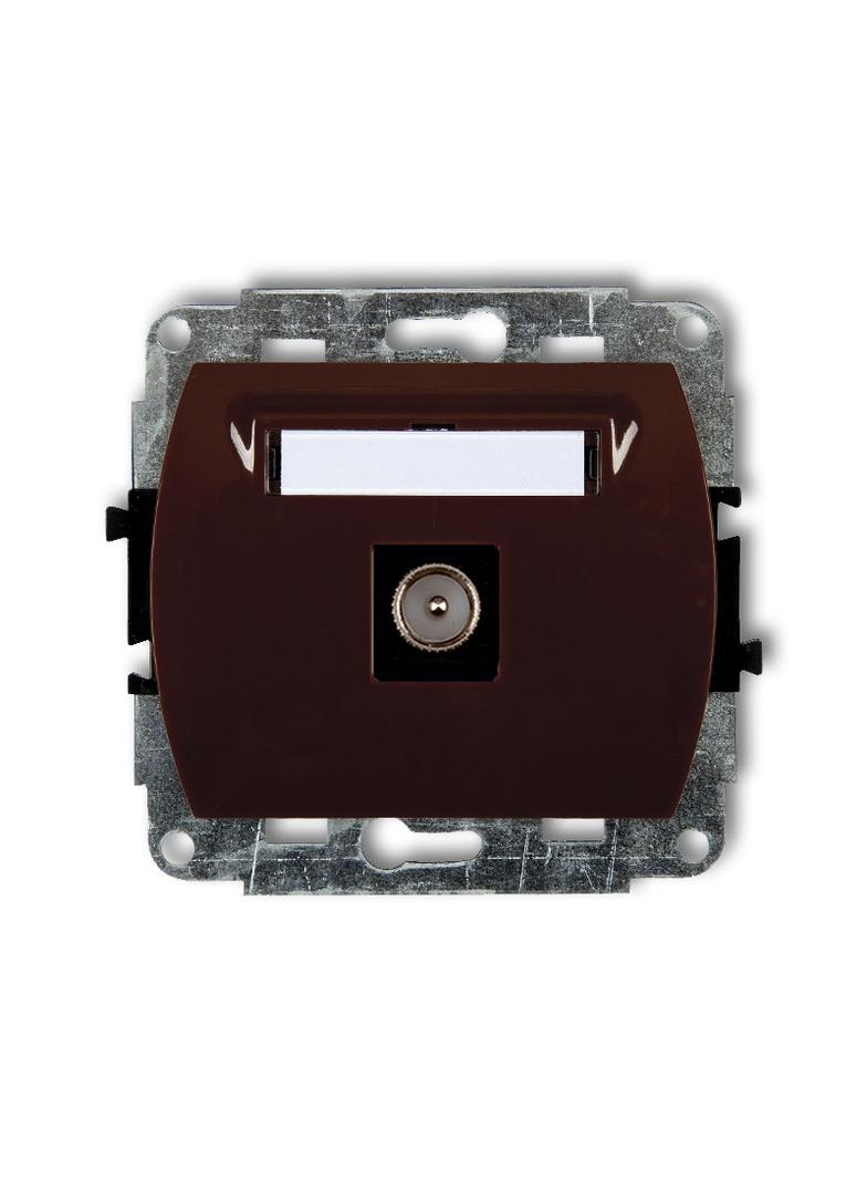 TREND Mechanizm gniazda antenowego pojedynczego TV brązowy