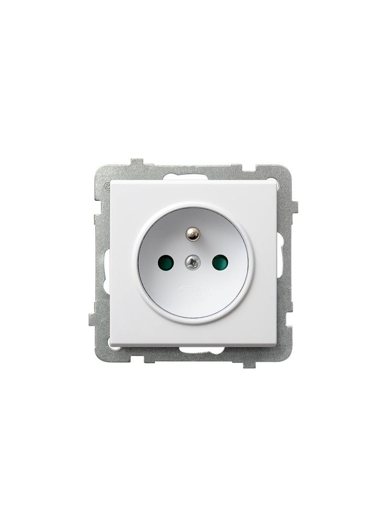SONATA Gniazdo pojedyncze z uziemieniem z przesłonami torów prądowych - kolor biały