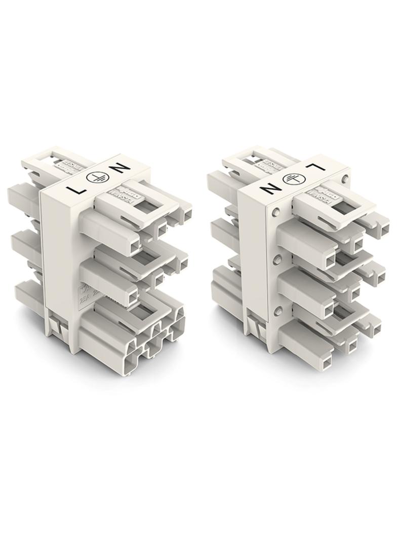 WINSTA rozgałęźnik 3-torowy 1 x wtyk / 5 x gniazdo biały