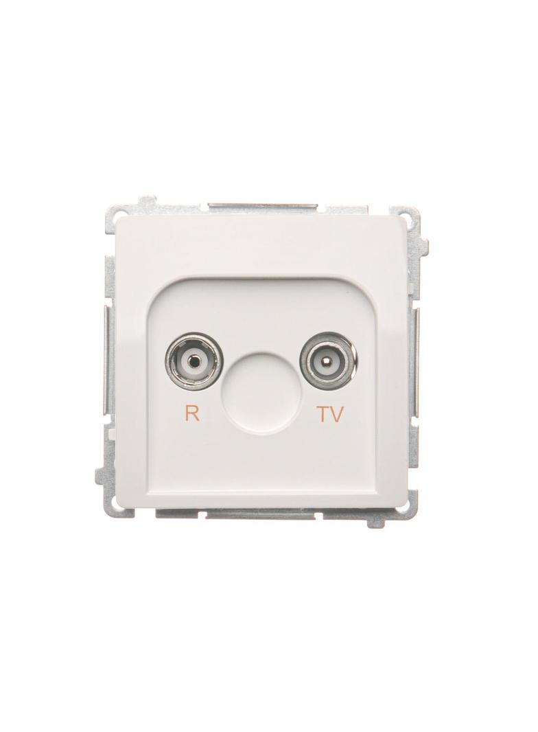 Simon Basic Gniazdo antenowe R-TV przelotowe 10 dB 1x wejście: 5–862 MHz biały