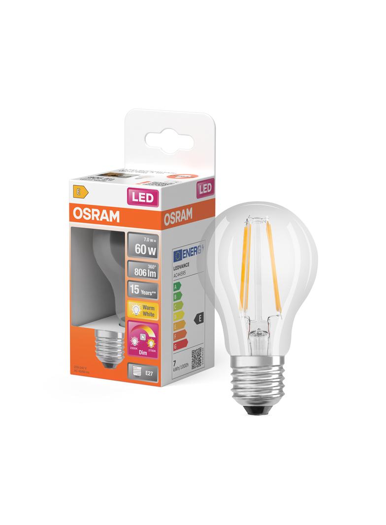 Lampa LED STAR+ GLOWdim CL A60 FILAMENT 6,5W 827 E27