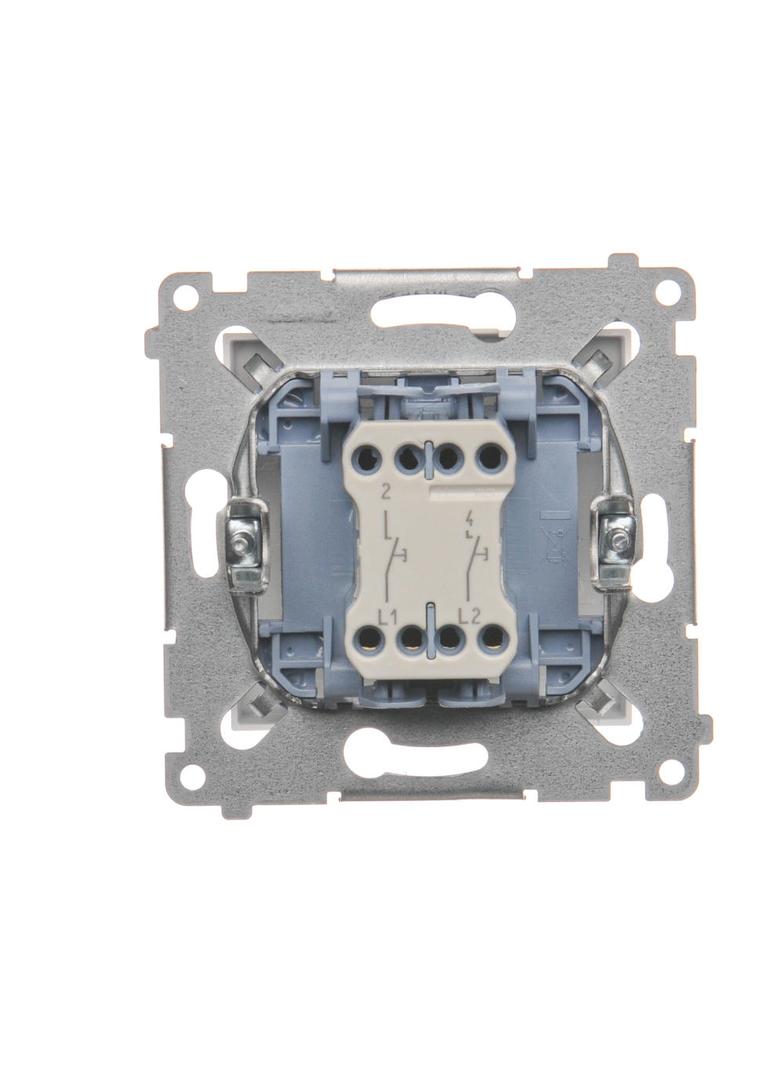 Simon 54 Przycisk podwójny zwierny bez piktogramu 10A szybkozłączka biały