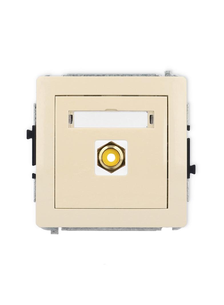 DECO Mechanizm gniazda pojedynczego RCA (typu cinch - żółty, pozłacany) beżowy