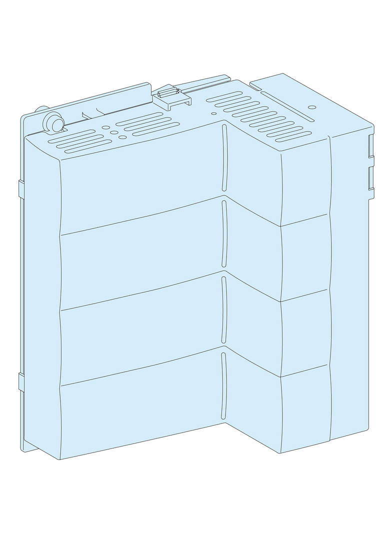 Rozdzielnice PrismaSet, blok zasilający NSX400 zamontowanego poziomo