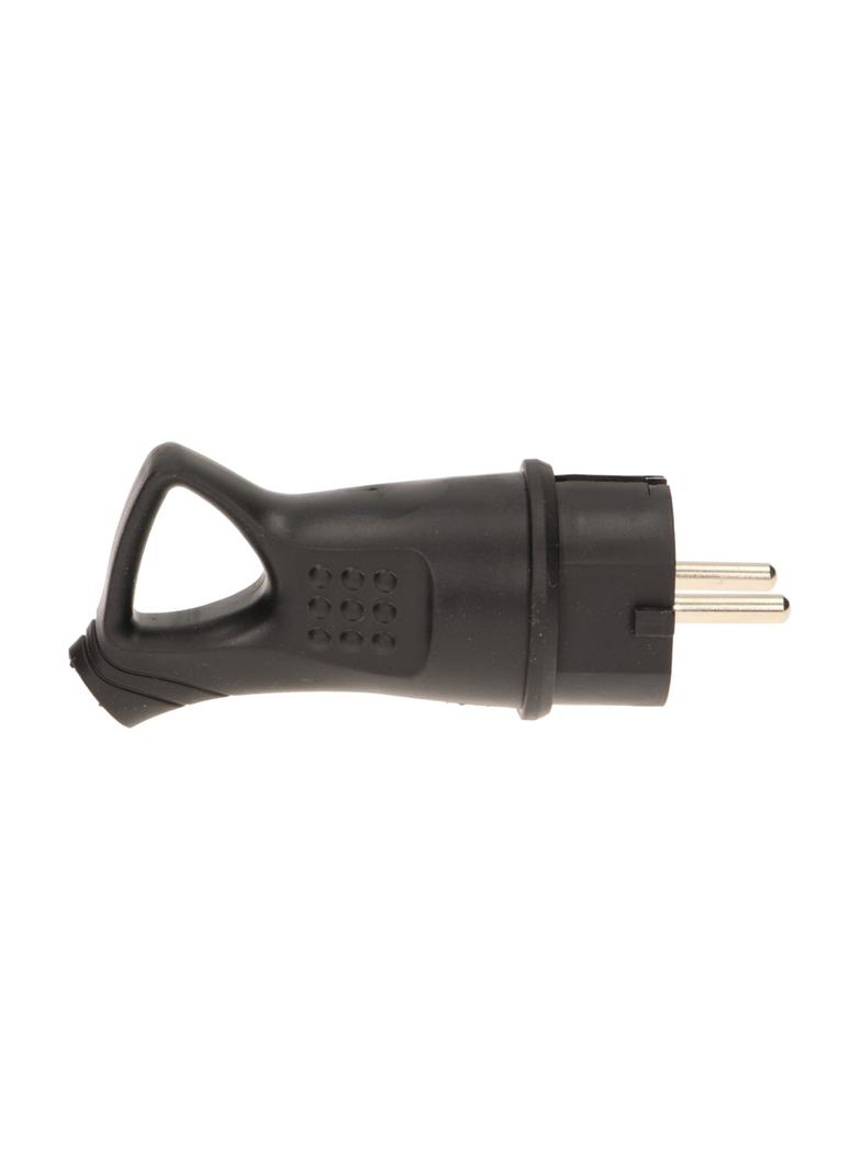 Bryzgoszczelna wtyczka gumowa Uni-Schuko z uchwytem, IP44, czarna, ,16A, 230V OR-AE-1369 ORNO