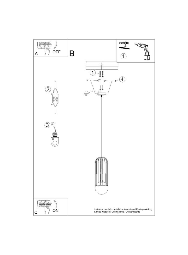 Lampa wisząca BRINA 1 czarna