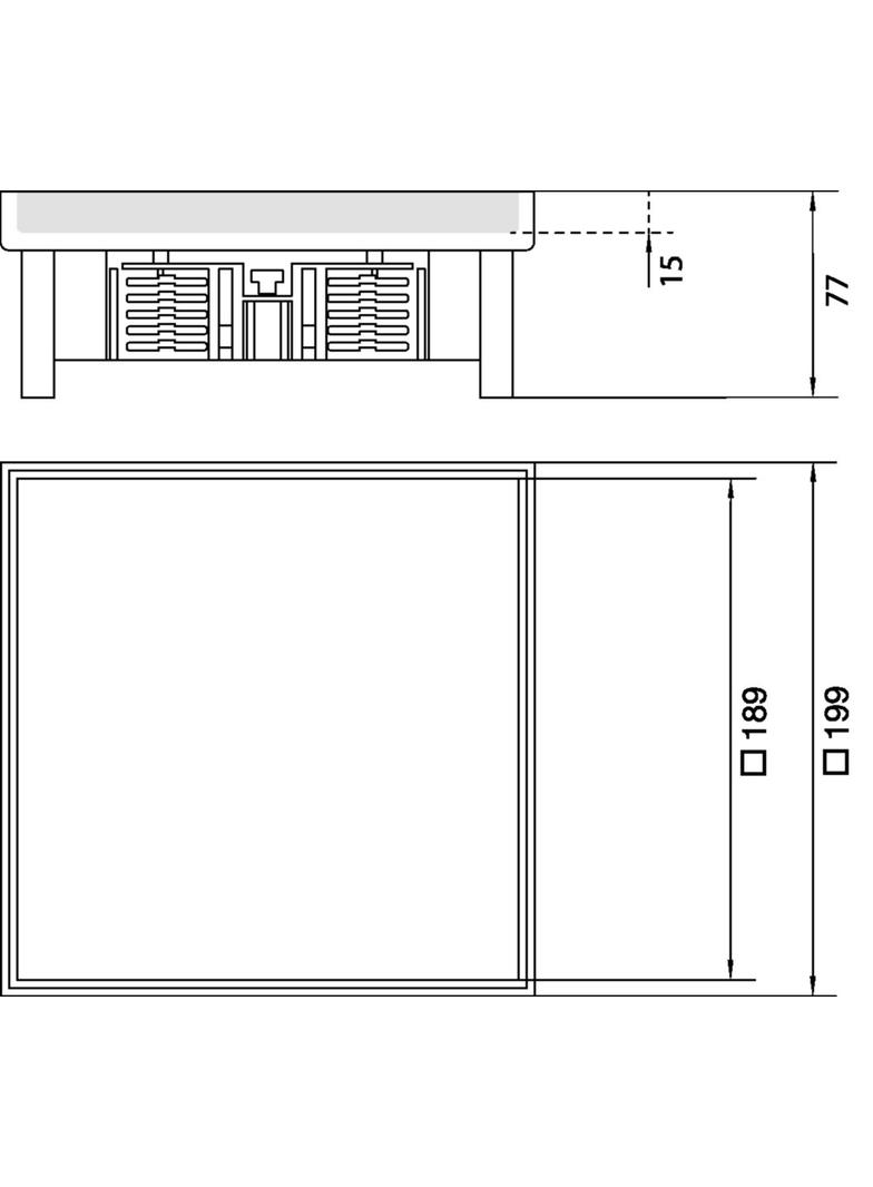 tehalit.VE-EE Pokrywa pełna IP54 5kN EKQ06 200x200 15mm stal nierdzewna EKQ060BL15 HAGER