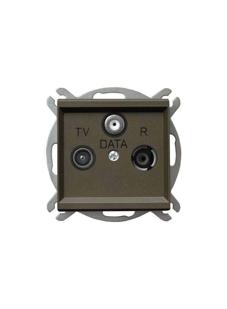 SONATA Gniazdo RTV-DATA - kolor czekoladowy metalik