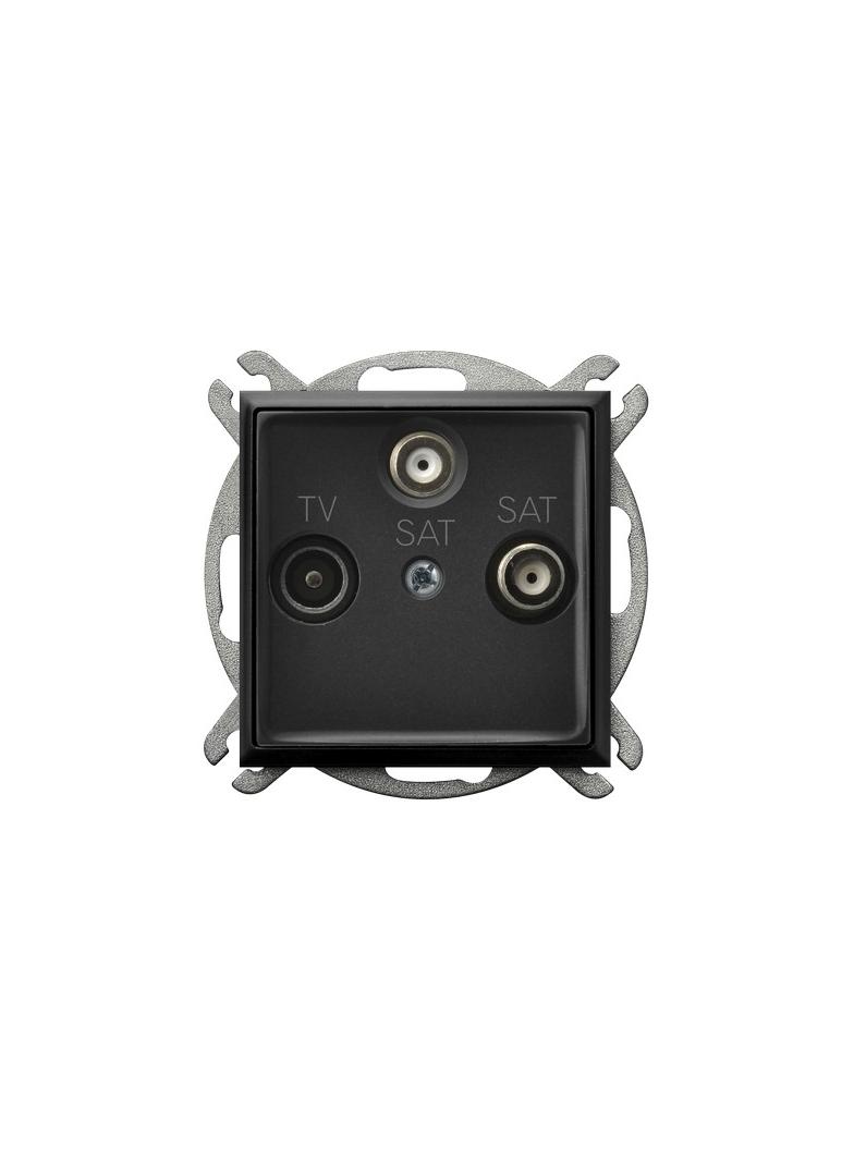 ARIA Gniazdo RTV-SAT z dwoma wyjściami SAT - kolor czarny metalik