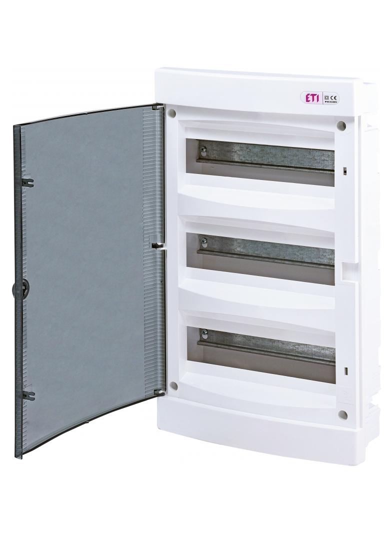Rozdzielnica podtynkowa 3x12 drzwi transparentne ECM36PT-s 001101076 ETI