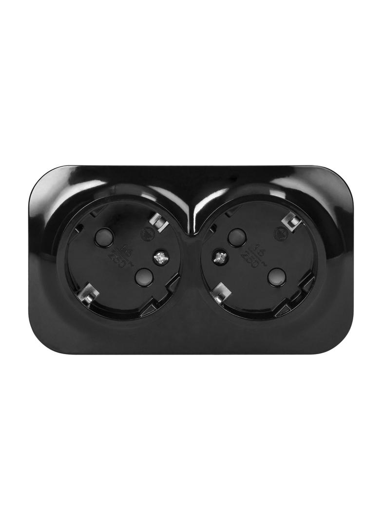 ToDo Gniazdo podwójne 2x2P+Z, 16A/230VAC, IP20,Schuko,Czarne10 sztuk