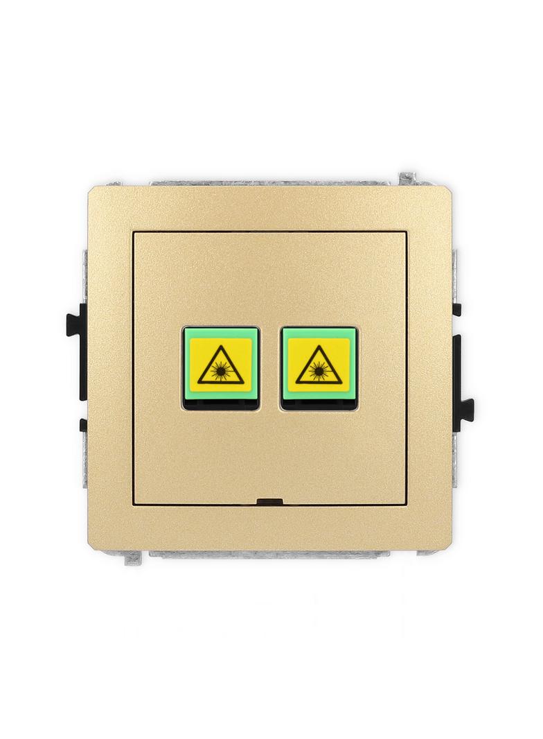 DECO Mechanizm gniazda światłowodowego/optycznego podwójnego, bez pola opisowego złoty