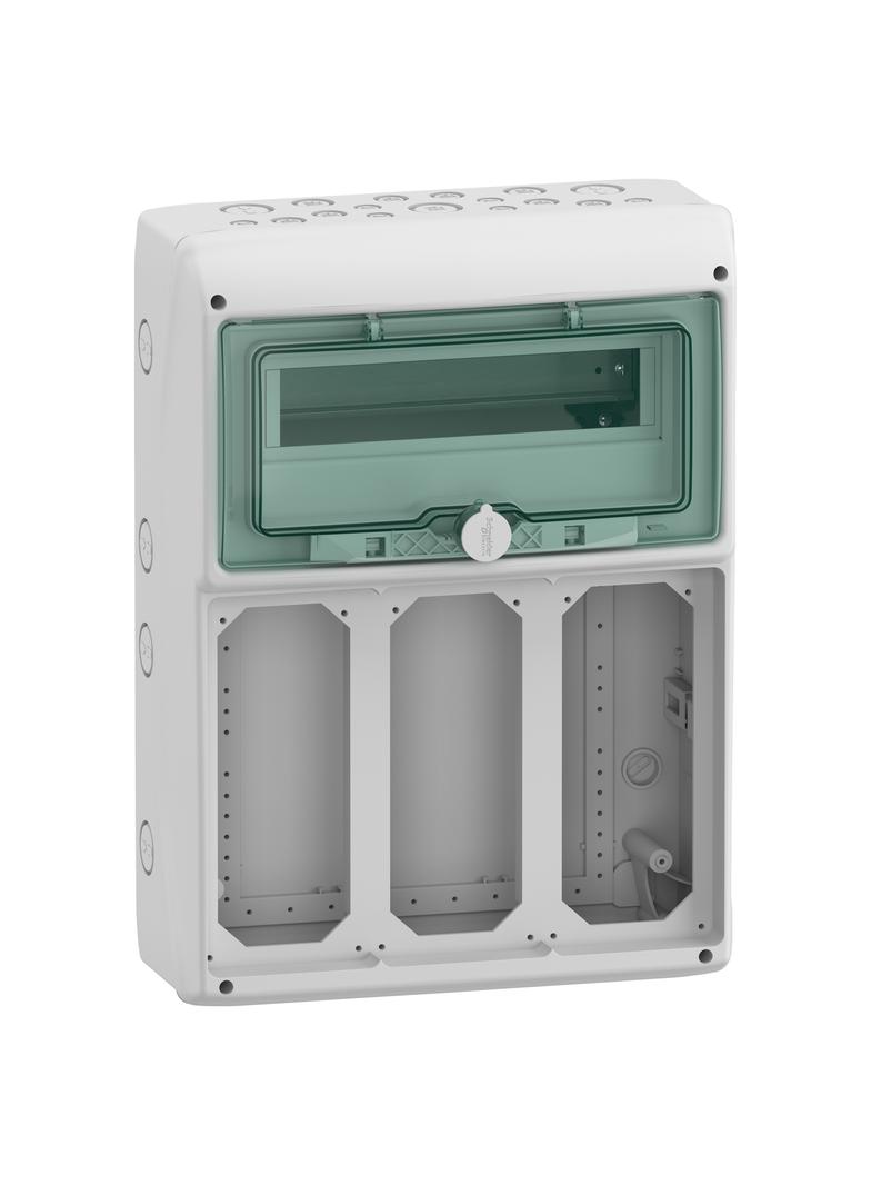 Rozdzielnica natynkowa 1x12 Mureva (dawna Kaedra) IP65 gMRV-1-12+1-NT-T/11 3 otwory 103x225mm 13187 Schneider