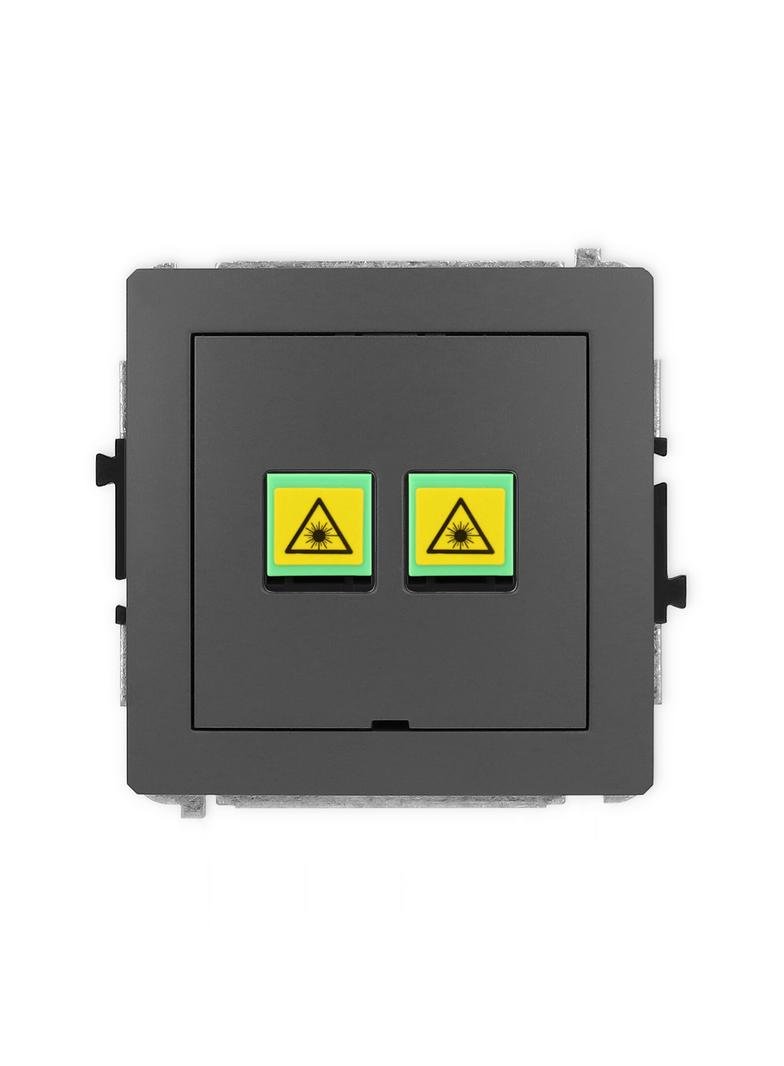 DECO Mechanizm gniazda światłowodowego/optycznego podwójnego, bez pola opisowego grafitowy mat